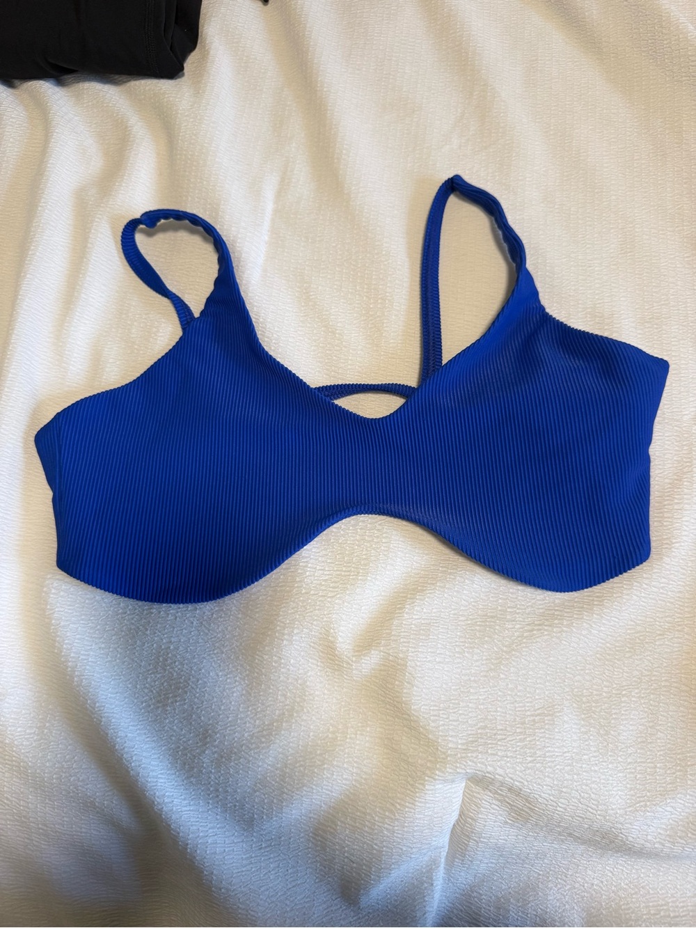 Ribbed Scoop Tiger Friday  Wireless Bra - Cobalt Blue